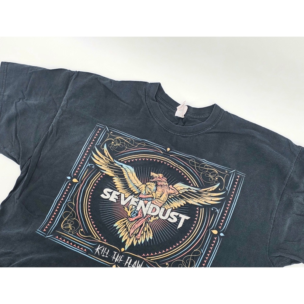 Gildan Sevendust Shirt Kill The Flaw North American Tour 2015 Size XL Mens Black
